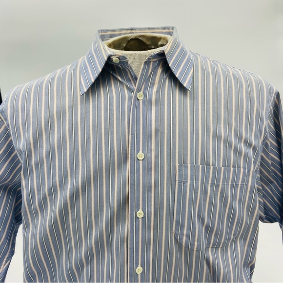 Burberry Blue Striped Button-Up Shirt 16 - 34 - Picture 3 of 16